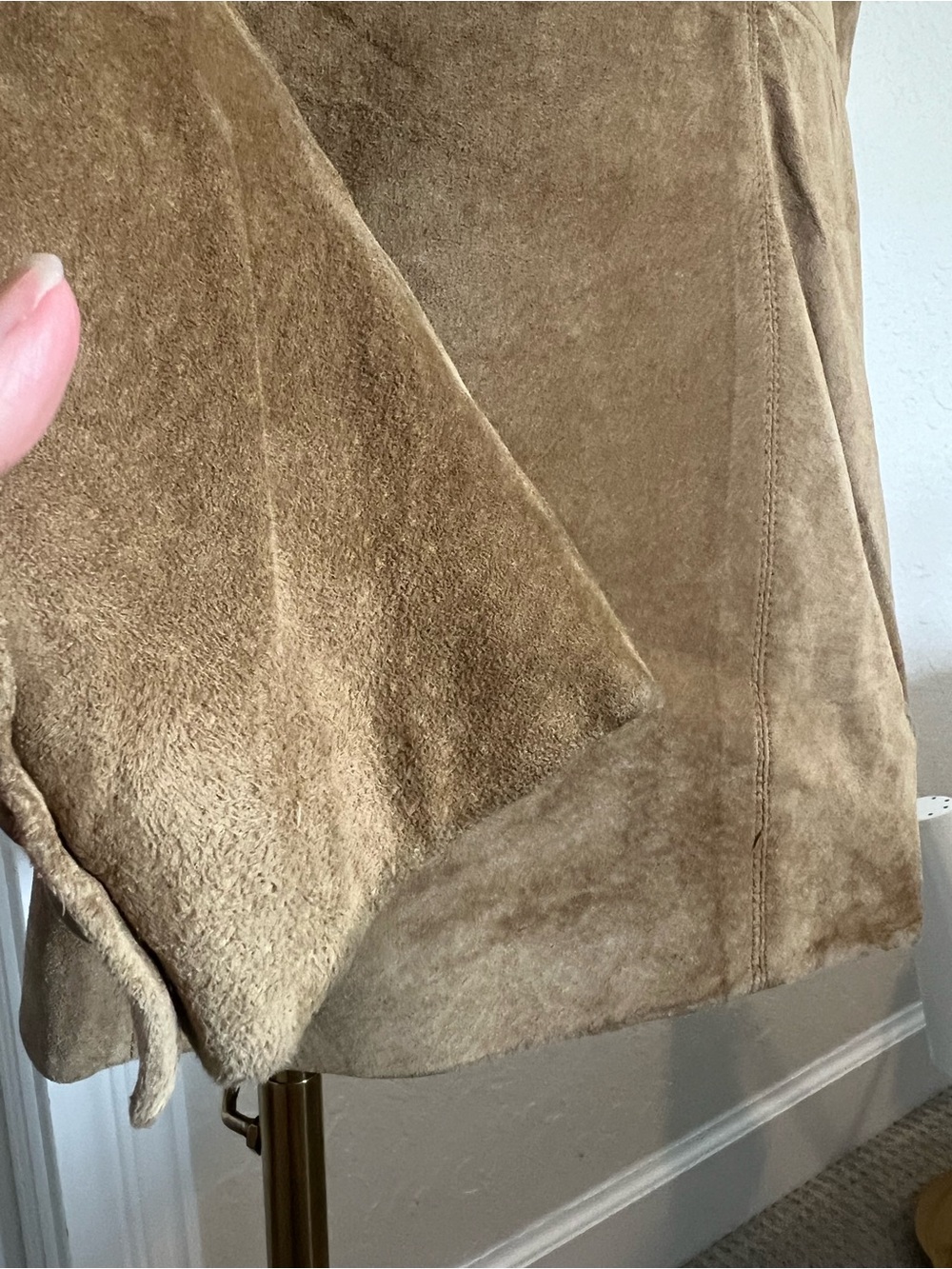 Women’s Lauren Ralph Lauren Suede Leather Blazer Jacket Tan Size Medium Western - Picture 8 of 12
